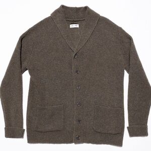 Line of Trade Men’s 100% Wool Olive Green Cardigan